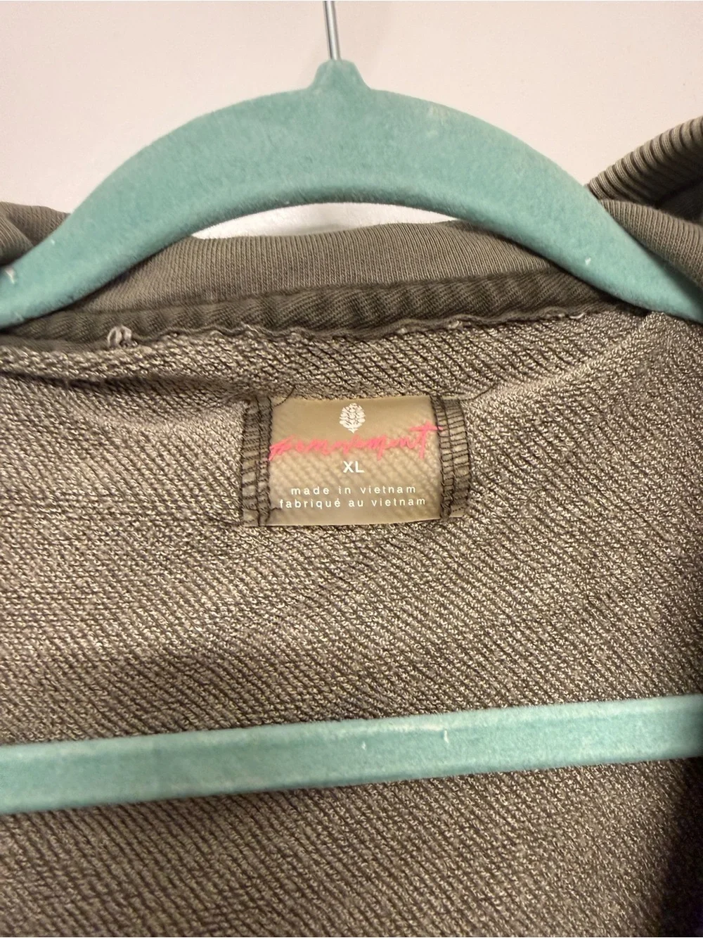 Free People Olive Zip-Up Hoodie